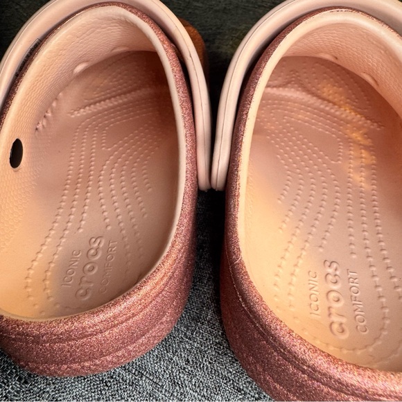 Pink rose glitter kids crocs EUC - Picture 3 of 10
